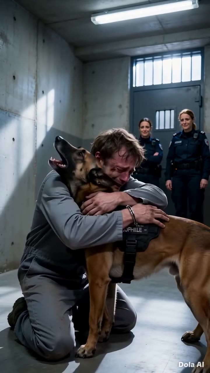 Accusé à tort, cet homme brisé retrouve son chien policier dans une salle d'interrogatoire