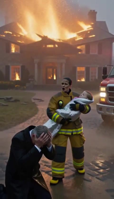 Arrogant Politician Demands Firefighter Save His Mansion From Fire, But His Daughter Is Trapped Inside