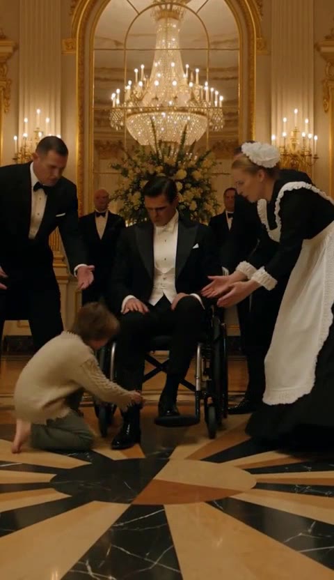 Barefoot Boy Kneels at Paralyzed Billionaire's Chair, Then Whispers a Name That Stops the Guards Cold