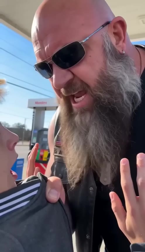 A Biker Cornered A Teen For Pushing An Old Woman, But Then She Spoke Up