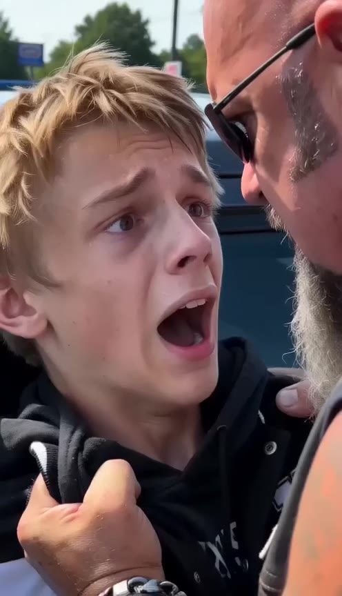 Biker Confronts Teen For Pushing An Old Woman, Then Learns The Shocking Truth