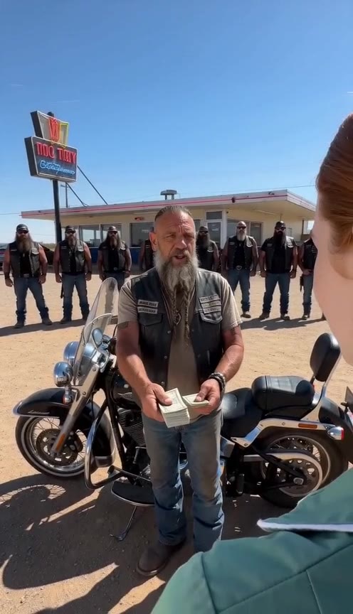 A Rugged Biker Returns to the Diner to Save the Waitress Who Trusted Him
