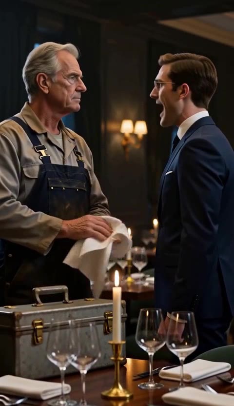 Billionaire Dressed as Janitor Exposes Arrogant Son's Cruelty in French Restaurant