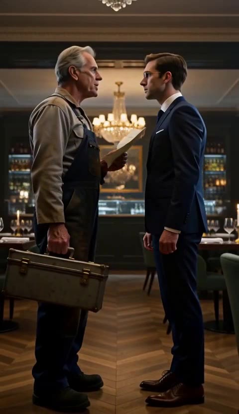 Billionaire Dressed as Janitor Exposes Arrogant Son's Cruelty in French Restaurant