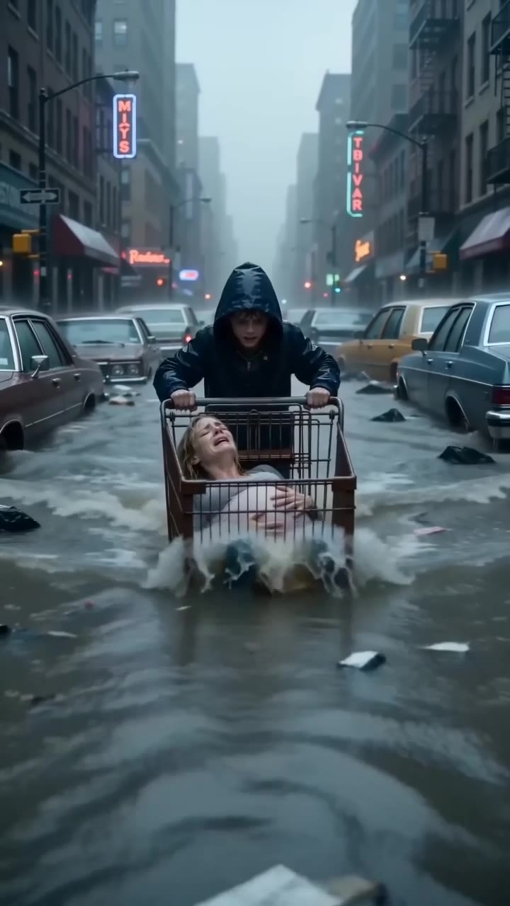A Brave Boy Pushes His Laboring Mother Through a Flood Until a Miracle Stops Them