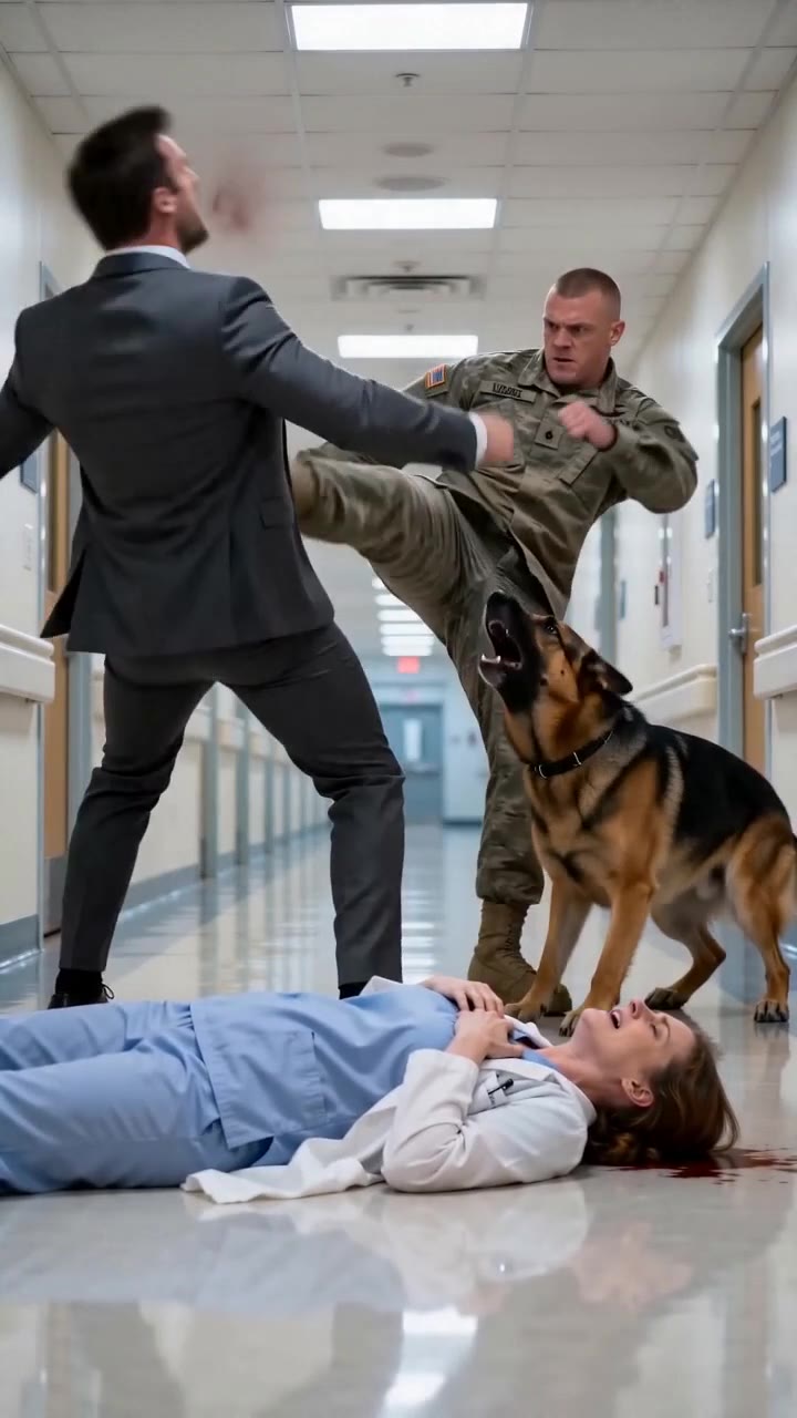 A Brave Soldier Saves a Screaming Nurse from a Powerful Man's Cruel Attack