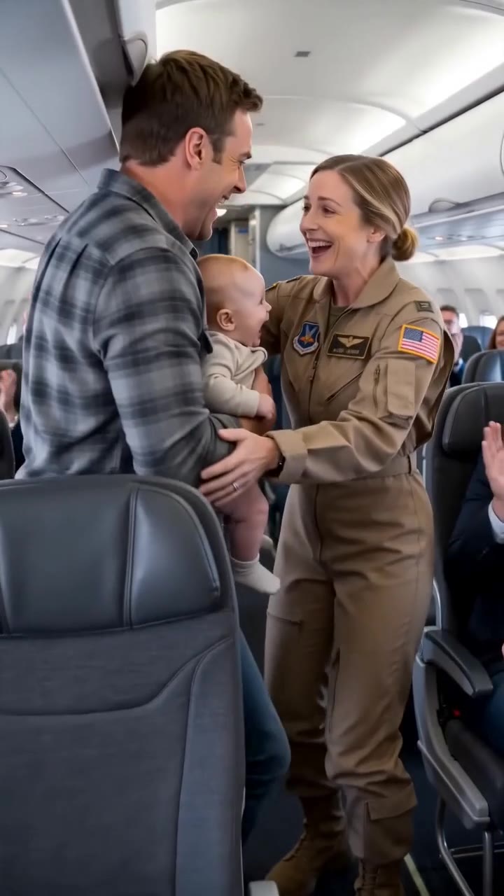He Complained About A Passenger Kicking His Seat, Realizing It Was His Deployed Wife