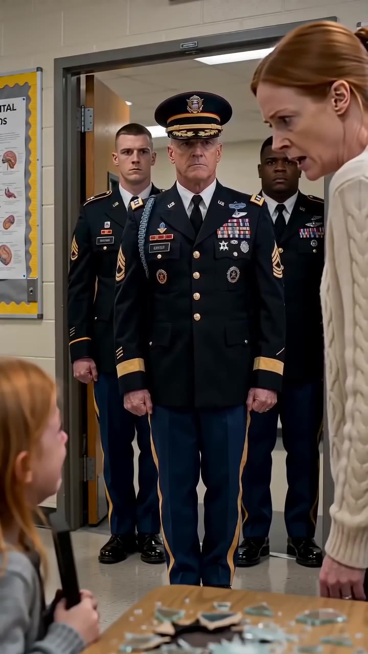 Cruel Teacher Destroys Crying Girl's Military Photo, Then the Door Swings Open