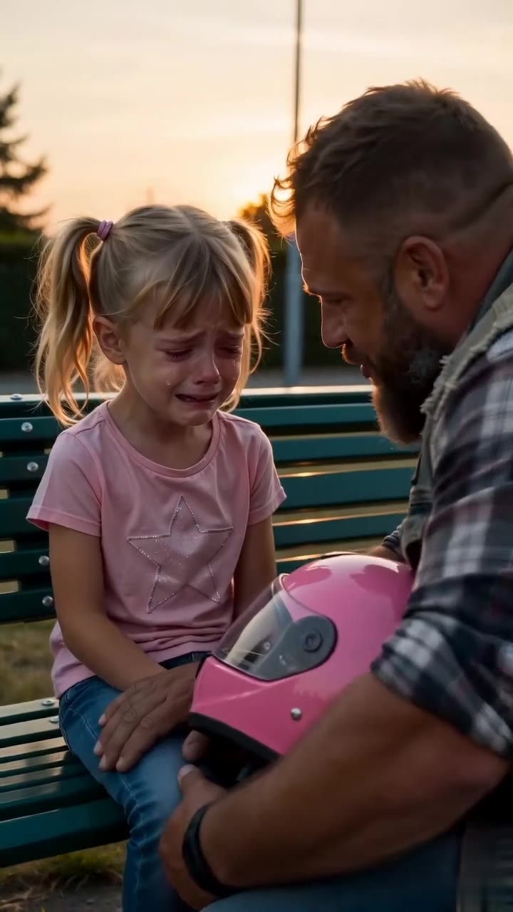 Des dizaines de motards entourent une petite fille en larmes après un terrible drame