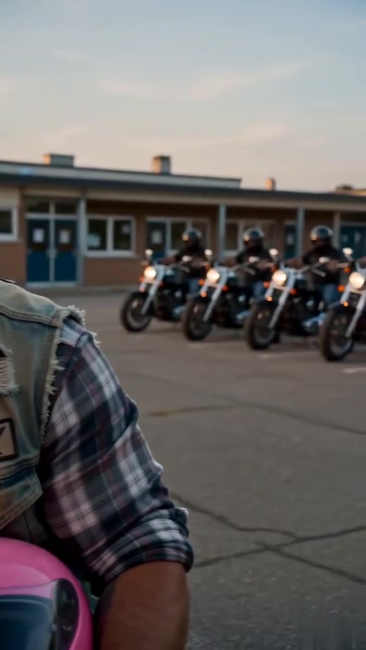 Des dizaines de motards entourent une petite fille en larmes après un terrible drame