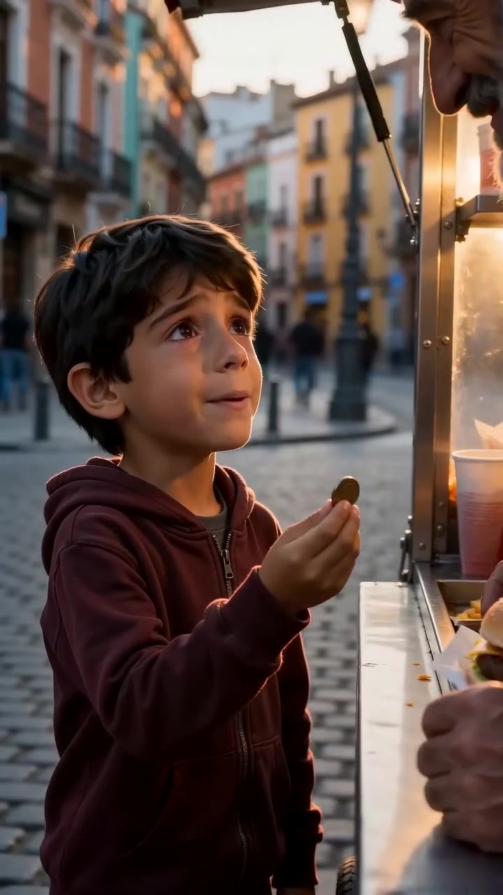 El niño de la hamburguesa regresó convertido en millonario para salvar a su salvador