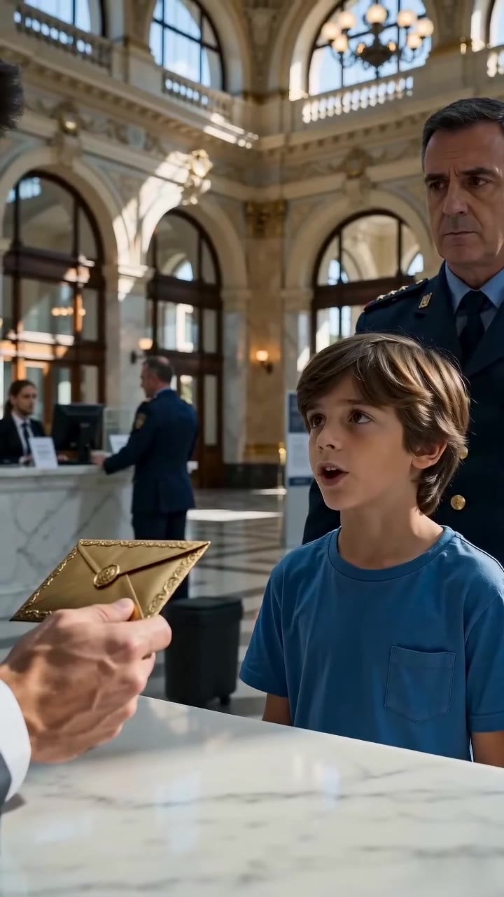 Un cajero intenta echar a un niño huérfano hasta que abre su sobre dorado