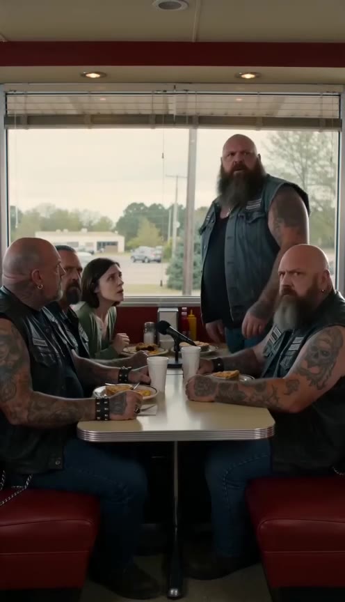 Frightened Woman Begs Rough Bikers to Pretend to Be Her Sons to Escape Husband