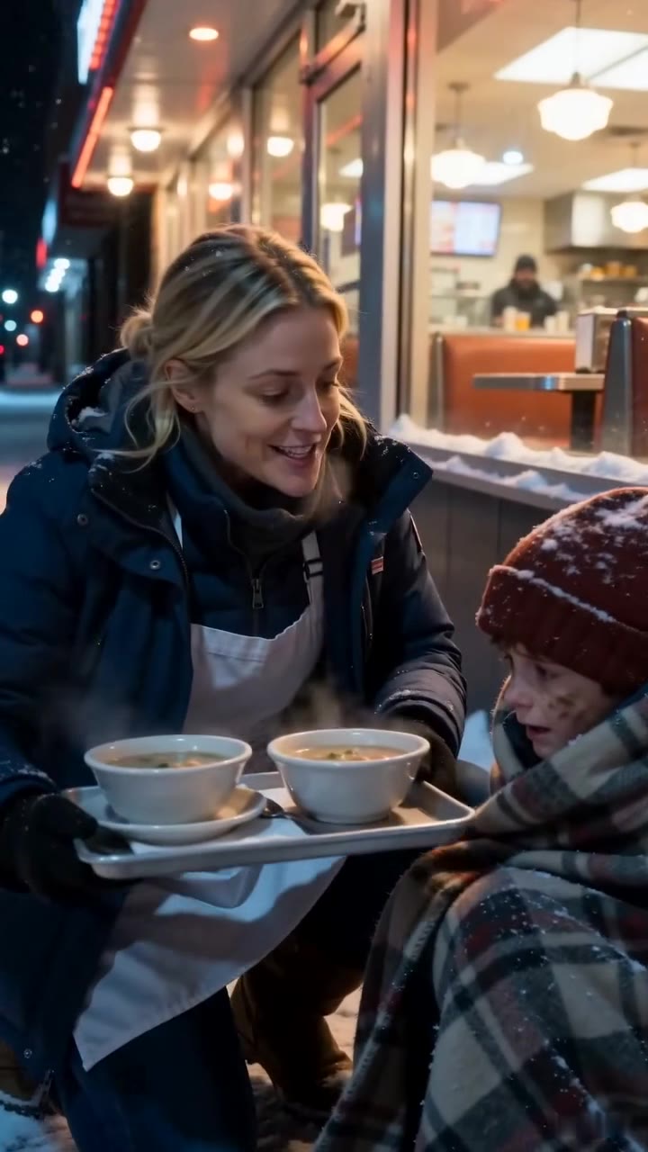 A Frozen Night, Two Shivering Kids, and a Diner Secret That Changed Everything