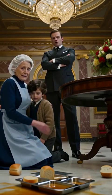 He Made Her Scrub the Floor — Then the Billionaire Son Walked In and the Hall Went Silent