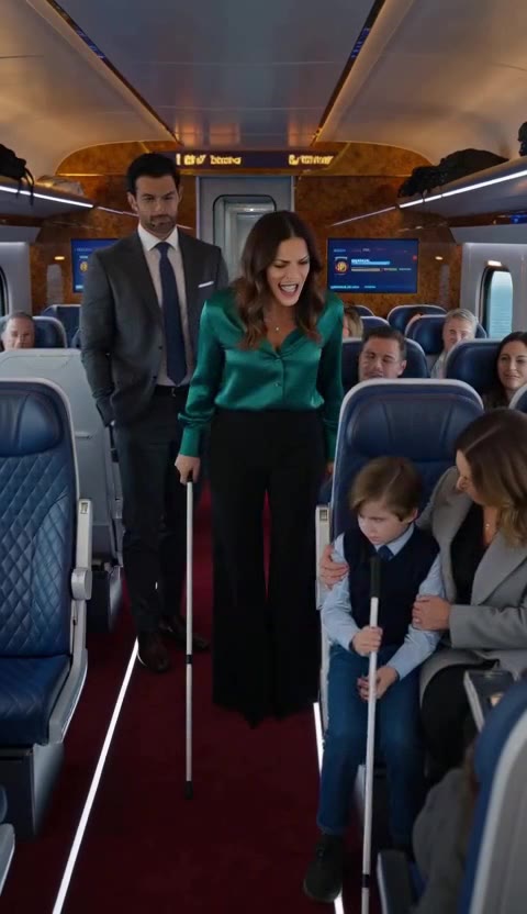 Heiress Mocked a Blind Boy on a Train – Then the Billionaire Owner Rose to His Feet