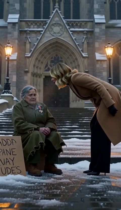 Homeless Veteran Humiliated on Cathedral Steps By Arrogant Banker, Until a Billionaire Steps In