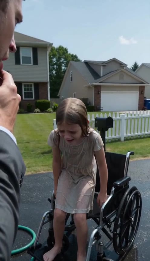 My Husband Caught Me Spraying His Paralyzed Daughter with a Hose, Then She Stood Up