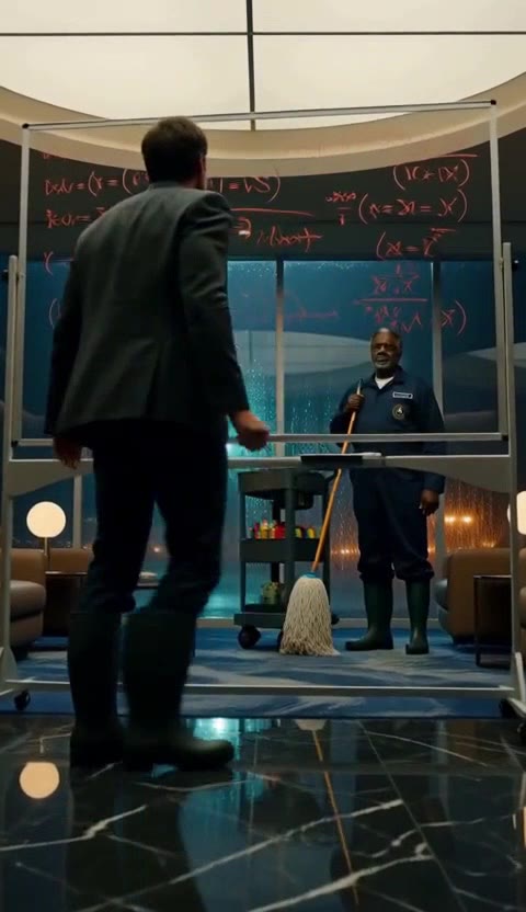 Janitor Solves Billion-Dollar Equation, Reveals Shocking Past to Arrogant Billionaire