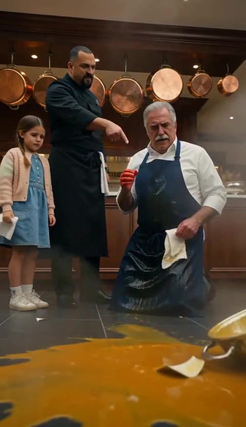 The Janitor’s Daughter Watched in Tears as the Chef Mocked Him — Until the Ceo Walked In