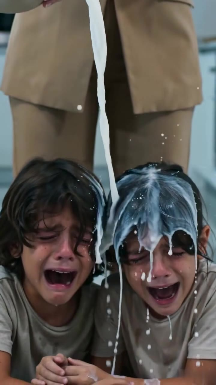La verdad detrás de la madre que arrojó leche sobre sus hijas desconsoladas