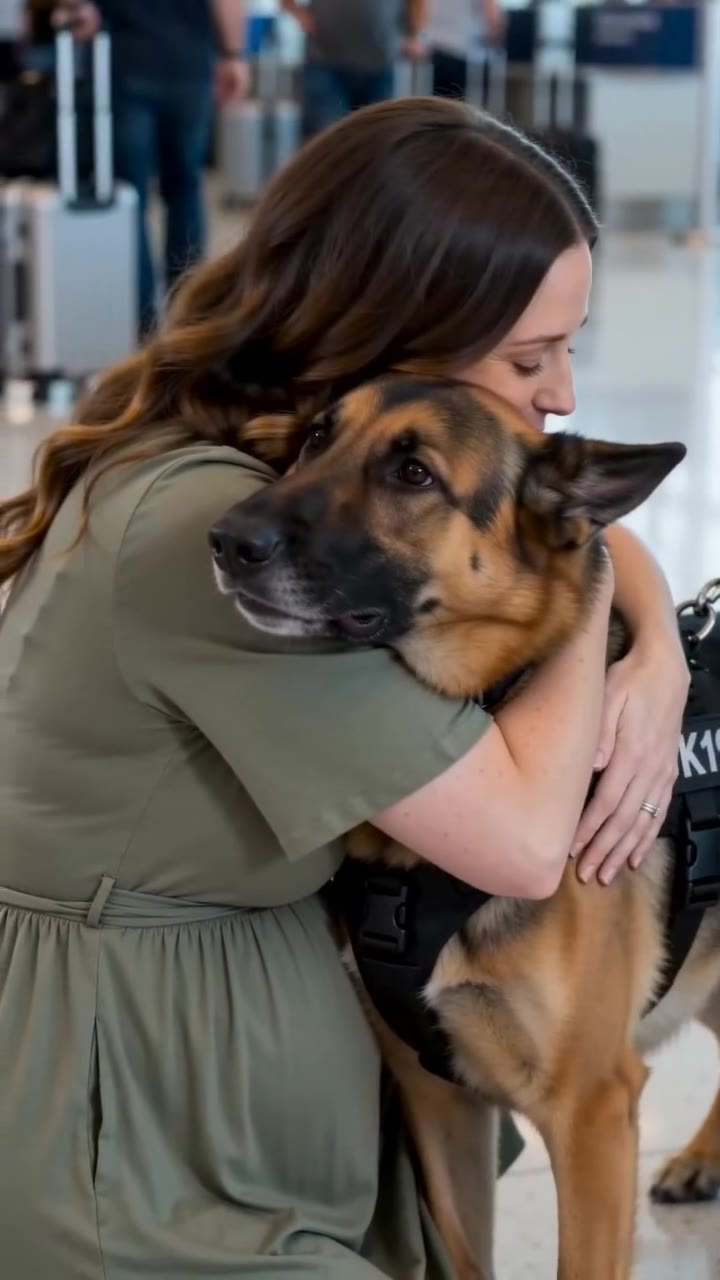 My Late Husband's K9 Partner Recognized Me At The Airport, Saving My Baby