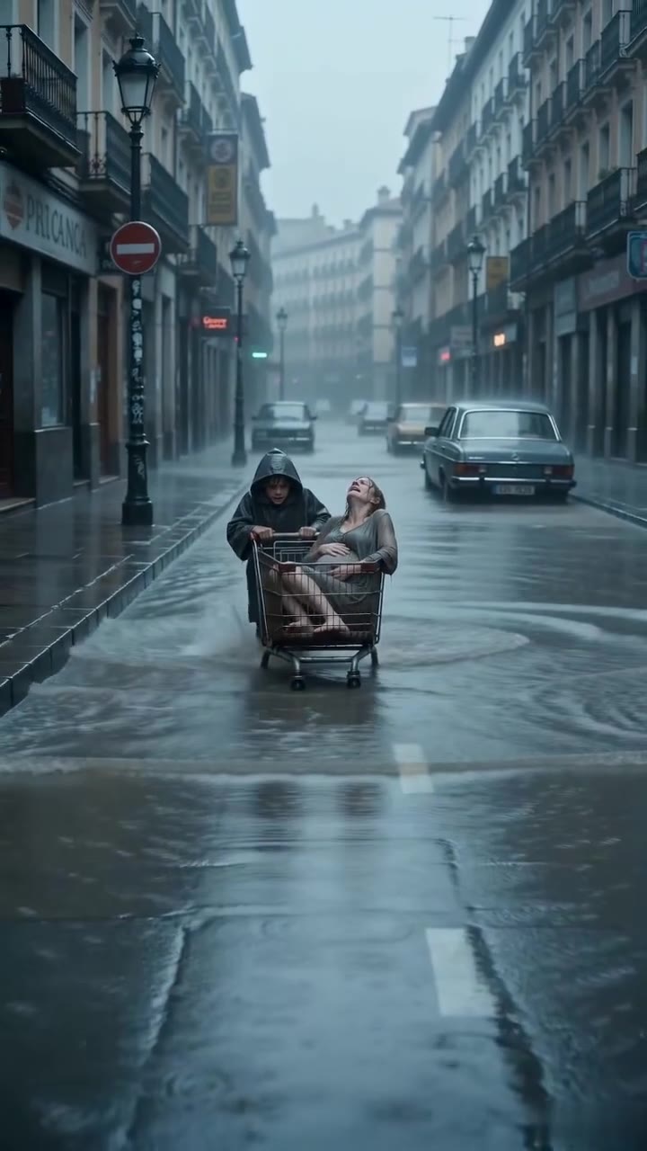 Mi hijo de doce años me salvó la vida empujándome en un carrito bajo la tormenta