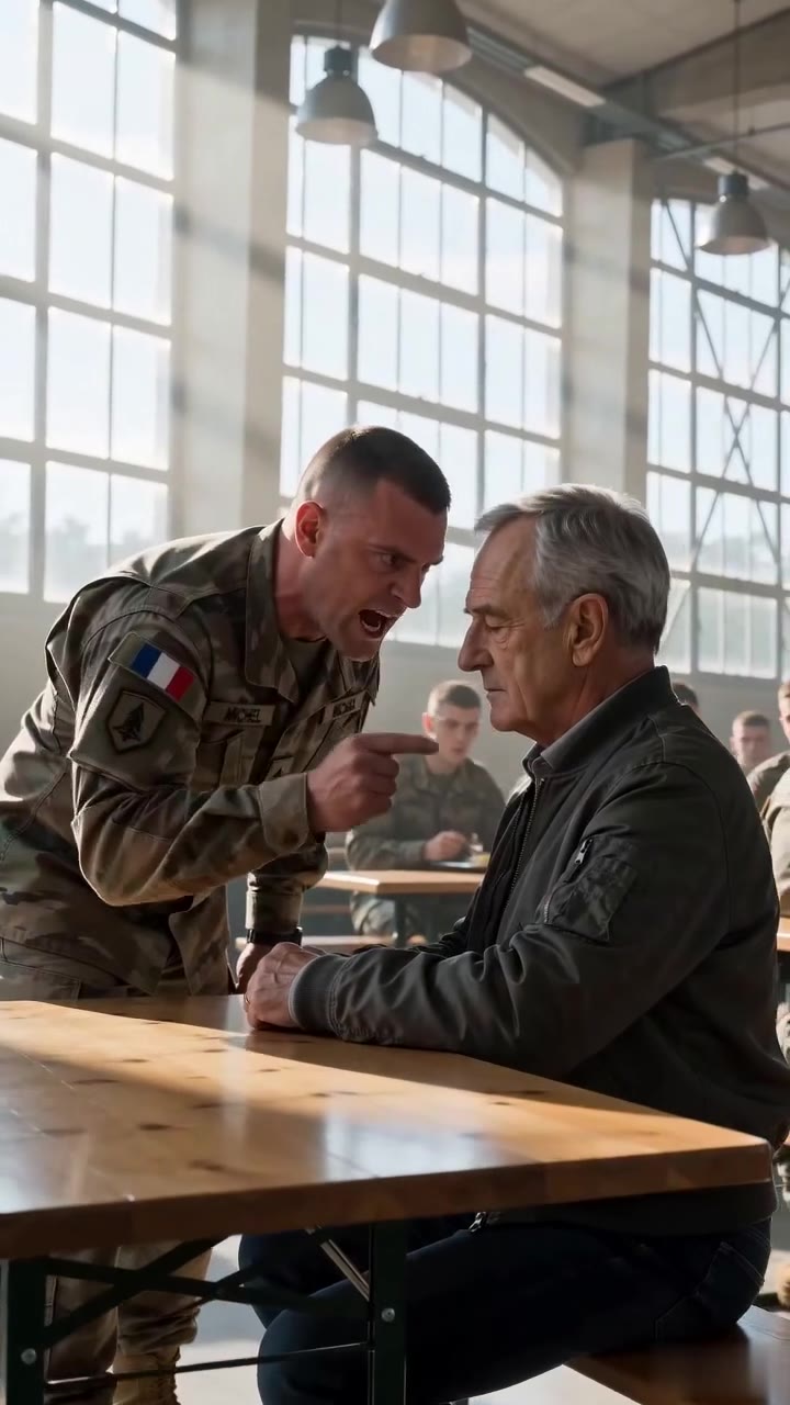 Ce militaire humilie un vieil homme à la cantine, ignorant qui il est vraiment