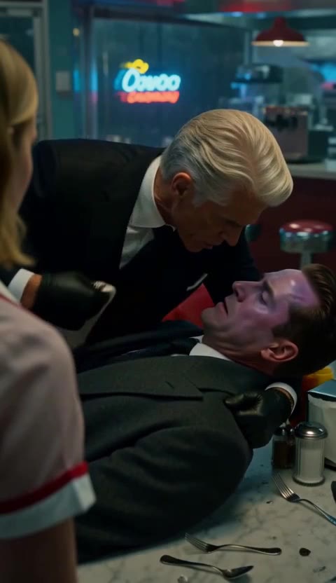 Mob Don's Daughter Faces Down His Hitman In Rainy Diner Showdown!