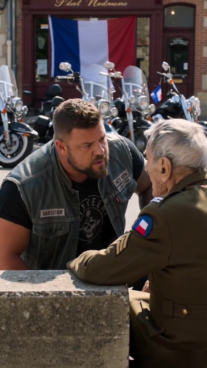 Ce motard s'est agenouillé devant un vieux soldat, et sa question a tout bouleversé.