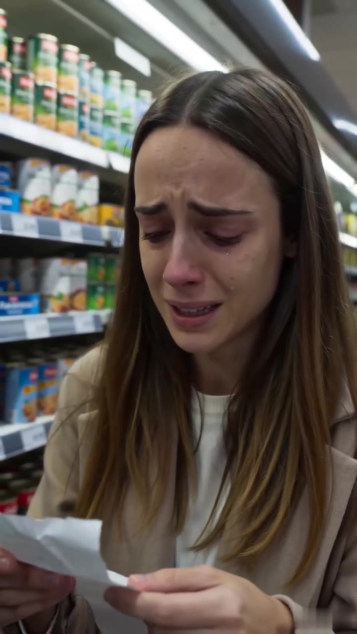 Un motero rudo protege a una niña que le suplica ayuda en un supermercado