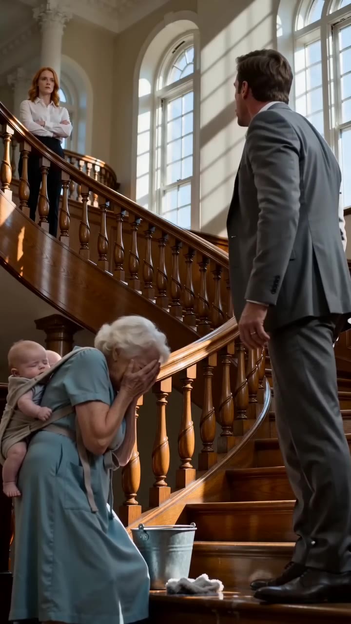 My Wealthy Wife Forced My Elderly Mother To Scrub Floors While Carrying Our Twins
