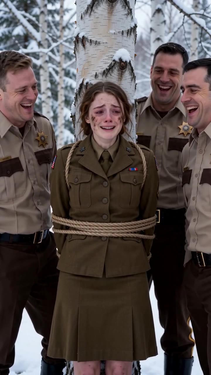 The Officers Laughed at the Girl Tied to a Tree, Until They Saw Her Jacket