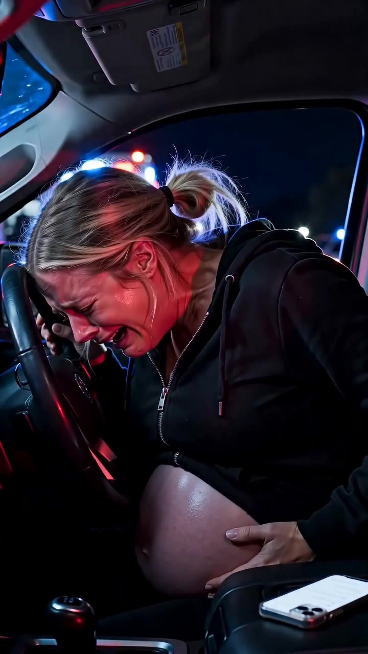 A Pregnant Mother Trapped in Her Truck Discovers the Shocking Truth Behind the Police Lights