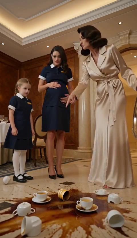 A Pregnant Waitress Was Ordered to Kneel — Then the Billionaire Owner Walked In