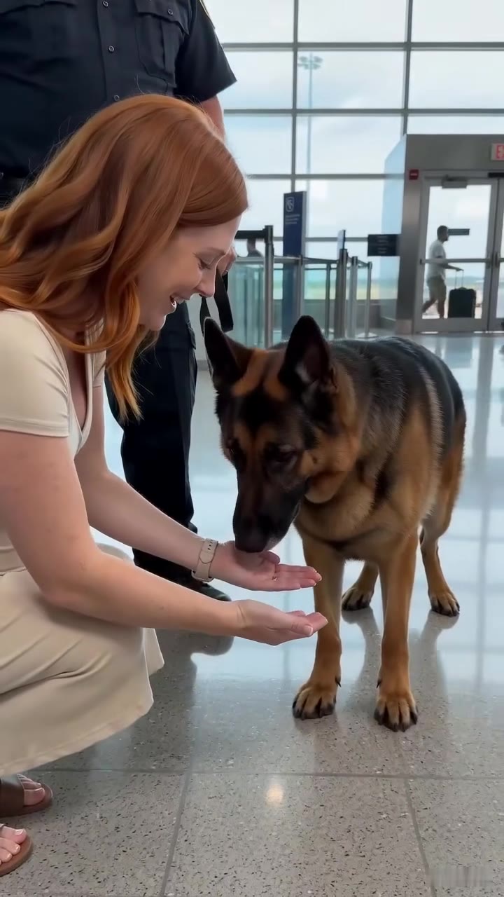 A Pregnant Widow Hugged an Airport K9, Uncovering a Secret That Saved Her Baby