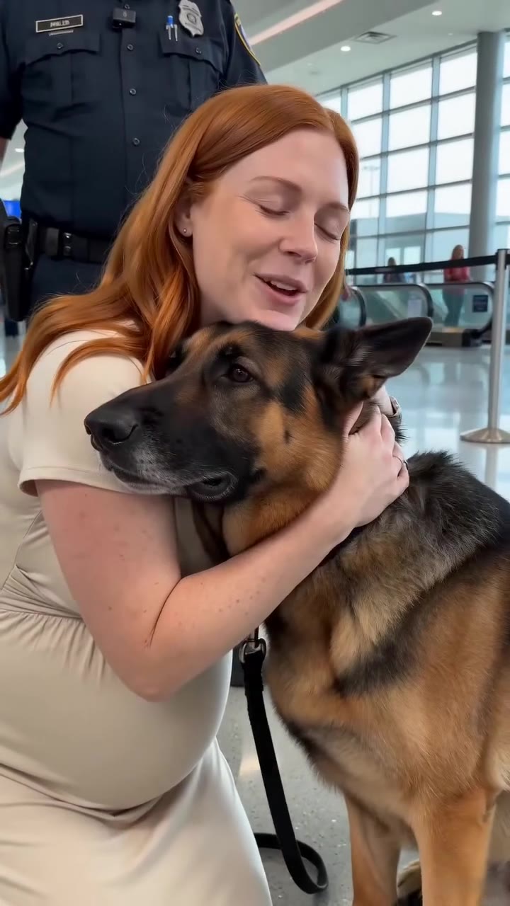 A Pregnant Widow Hugged an Airport K9, Uncovering a Secret That Saved Her Baby