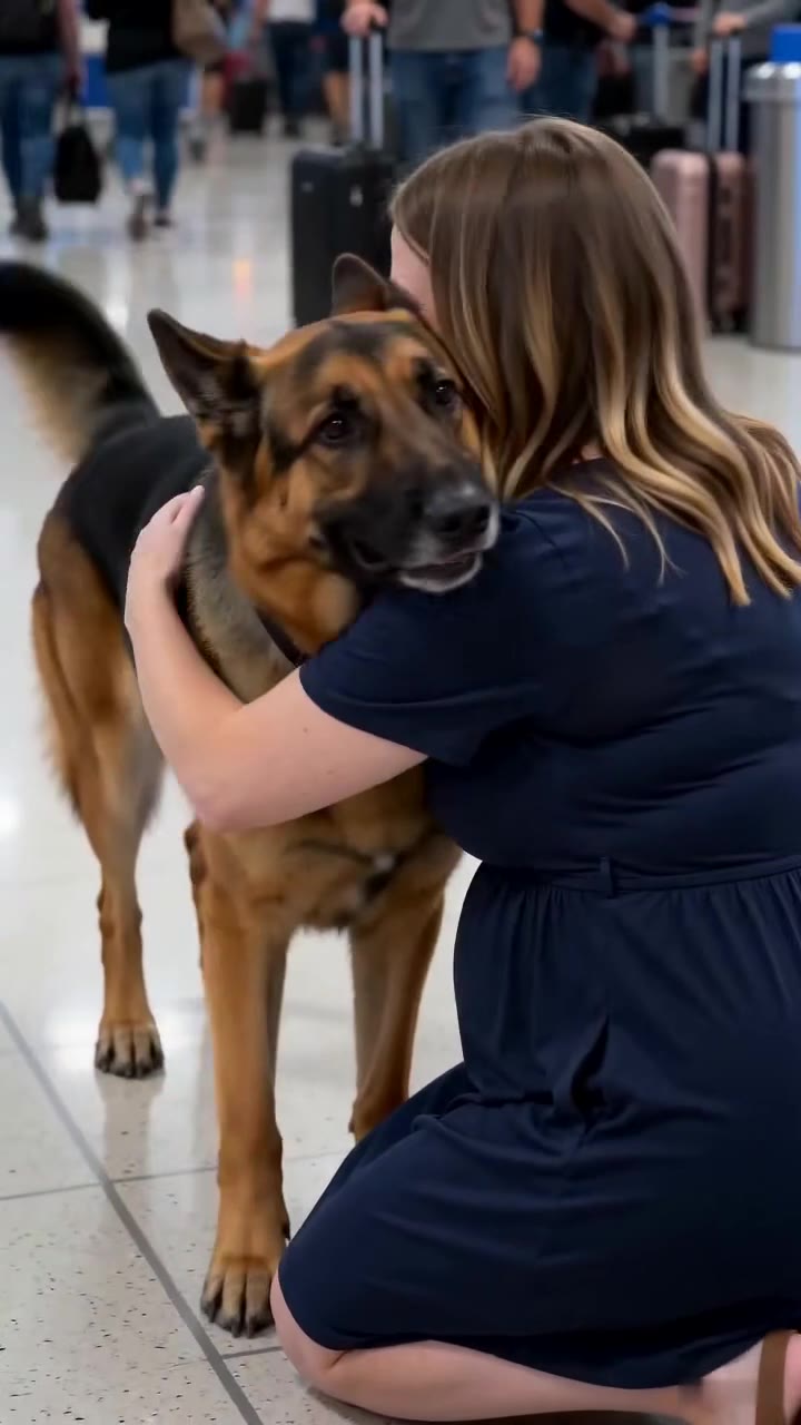 Pregnant Widow Hugs K9 at Airport, Unlocking Her Late Husband's Deepest Secret