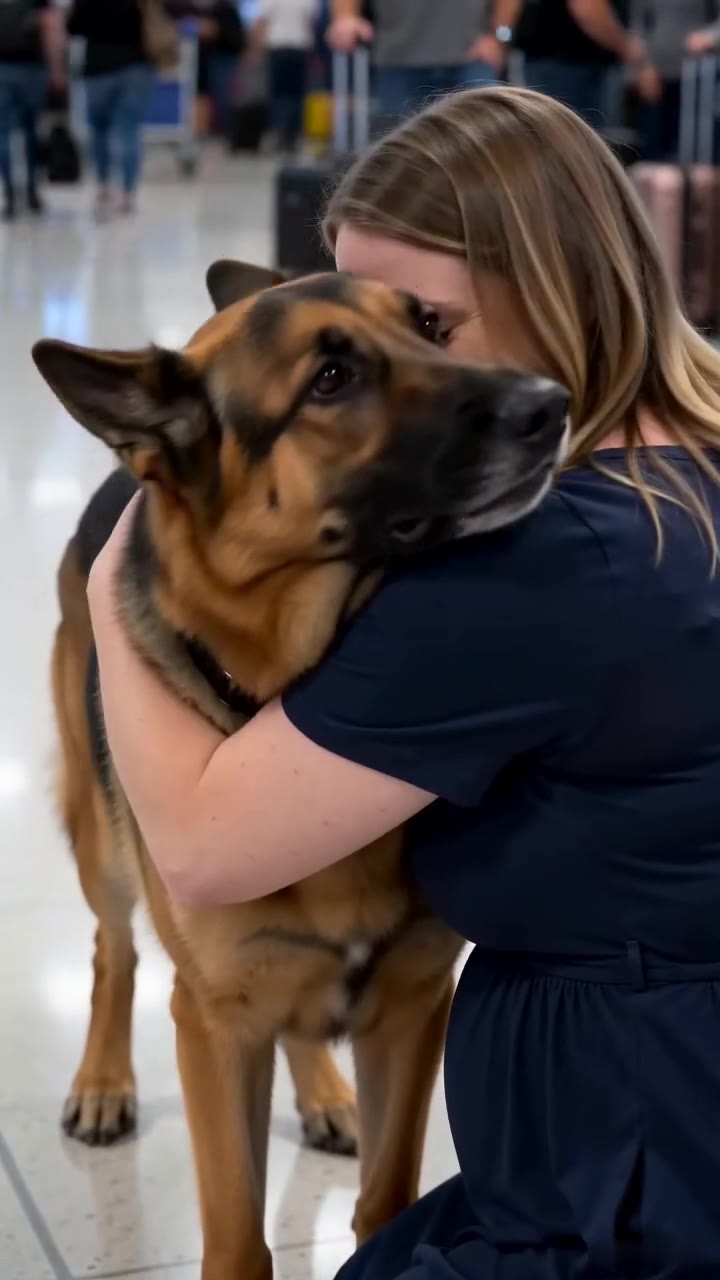 Pregnant Widow Hugs K9 at Airport, Unlocking Her Late Husband's Deepest Secret