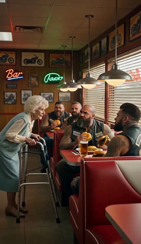 Quatre motards costauds, une grand-mère fragile et une demande qui chamboule tout au diner