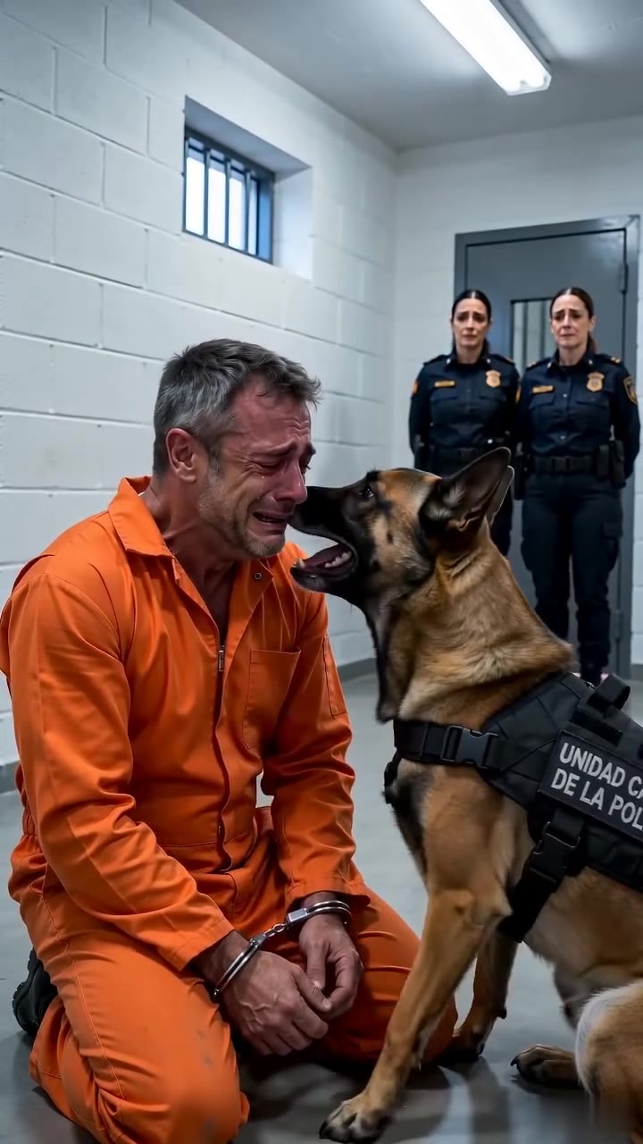 El emotivo reencuentro de un perro policía con su dueño encarcelado revela una verdad oculta