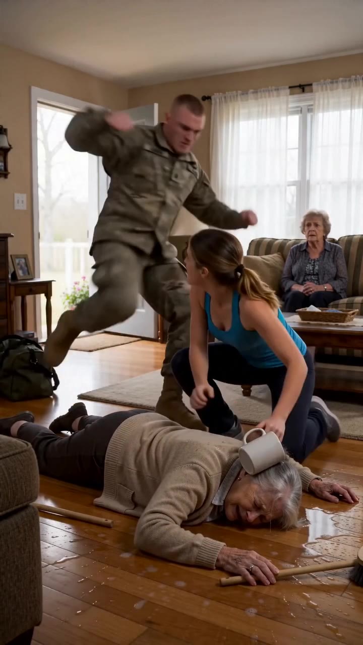 A Soldier Returns Home Early Only to Find His Wife Cruelly Abusing His Mother