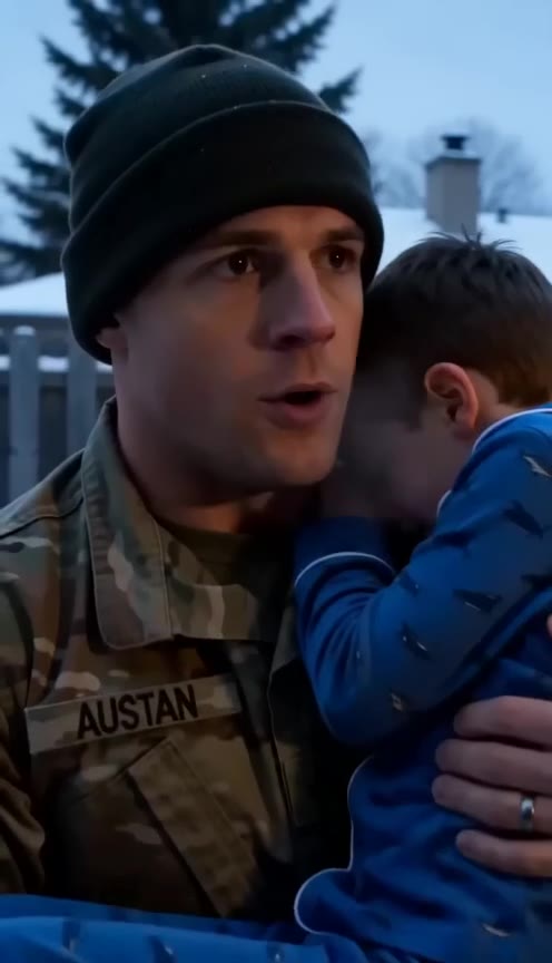 A Returned Soldier Rescues His Shivering Son From His Own Snowy Backyard