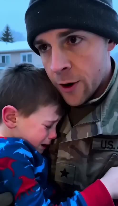 A Soldier Returns From War and Finds His Son Freezing in the Backyard
