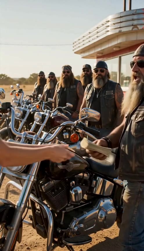 A Struggling Waitress Gave a Biker a Free Meal, Then His Whole Crew Returned