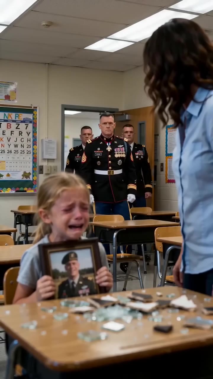Teacher Destroys Crying Girl's Father's Photo, Unaware of the Man Standing Behind Her