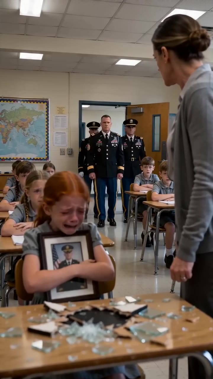 Teacher Smashes Crying Girl's Photo calling it a Fantasy, Then the Real Soldier Walks In
