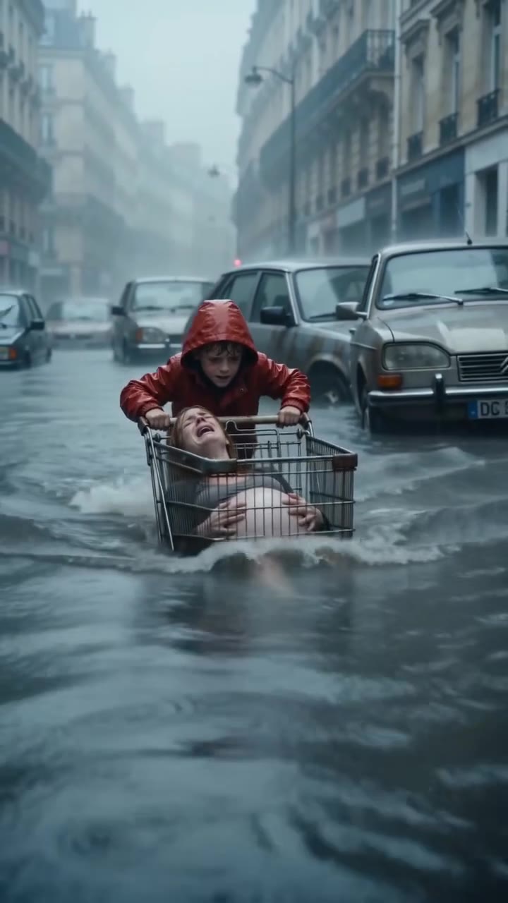 Piégée par les eaux en plein accouchement, son fils de dix ans devient son héros