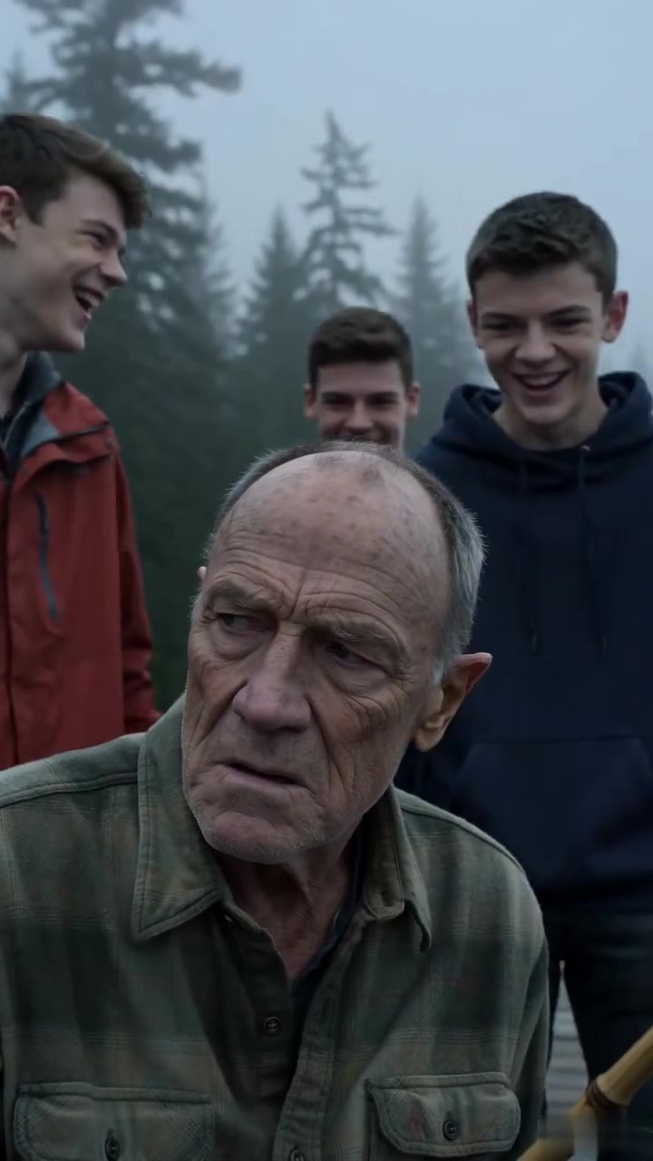 Three Arrogant Bullies Kicked an Old Man’s Fishing Rod, Unaware of Who He Really Was