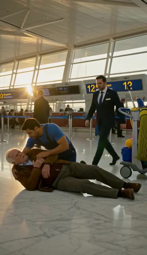 Un agent de nettoyage sauve un homme âgé à l'aéroport, mais un responsable arrogant va changer sa vie à jamais.